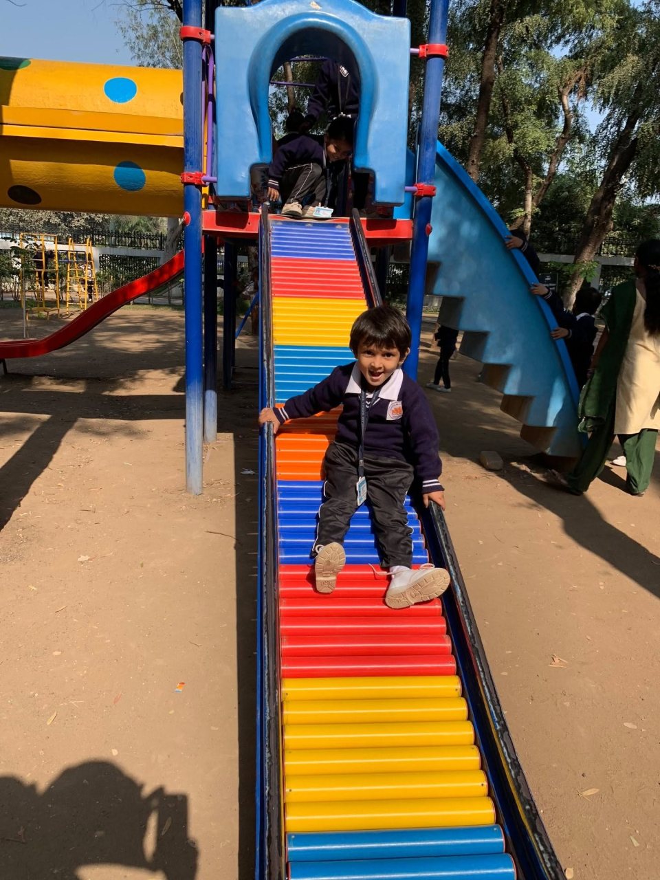 Down the slide