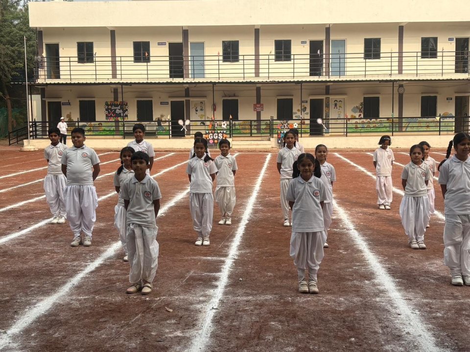 The drill squad in step