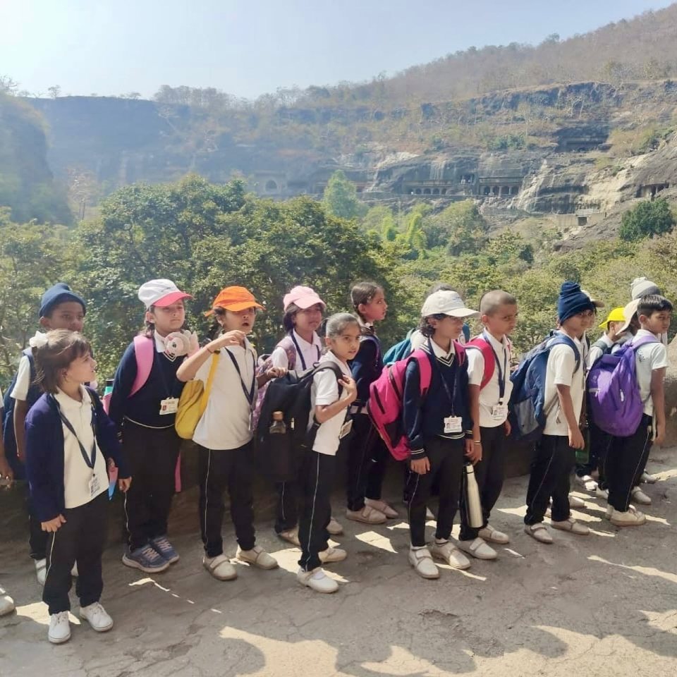 At the caves [Ajanta, to confirm]