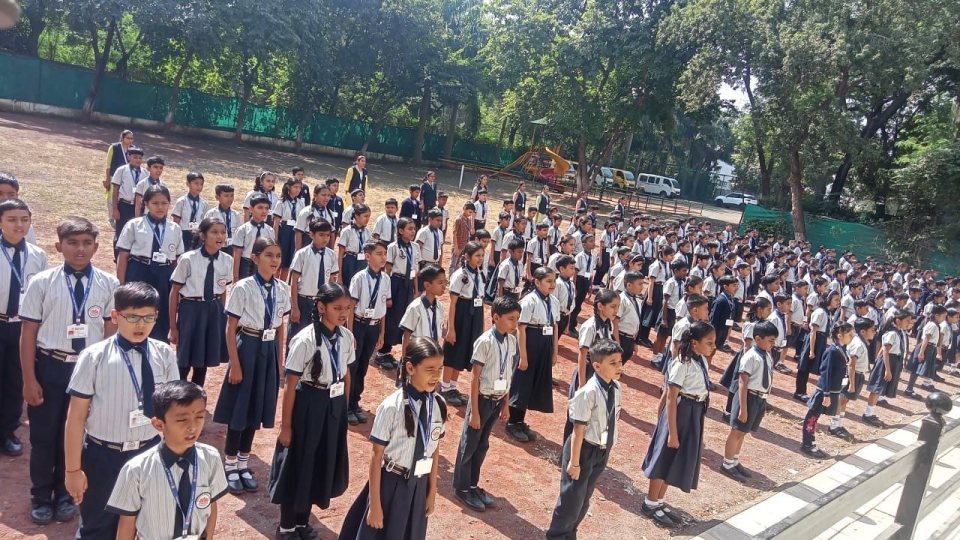 Classes assemble on the ground