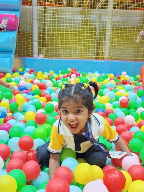 In the ball pit