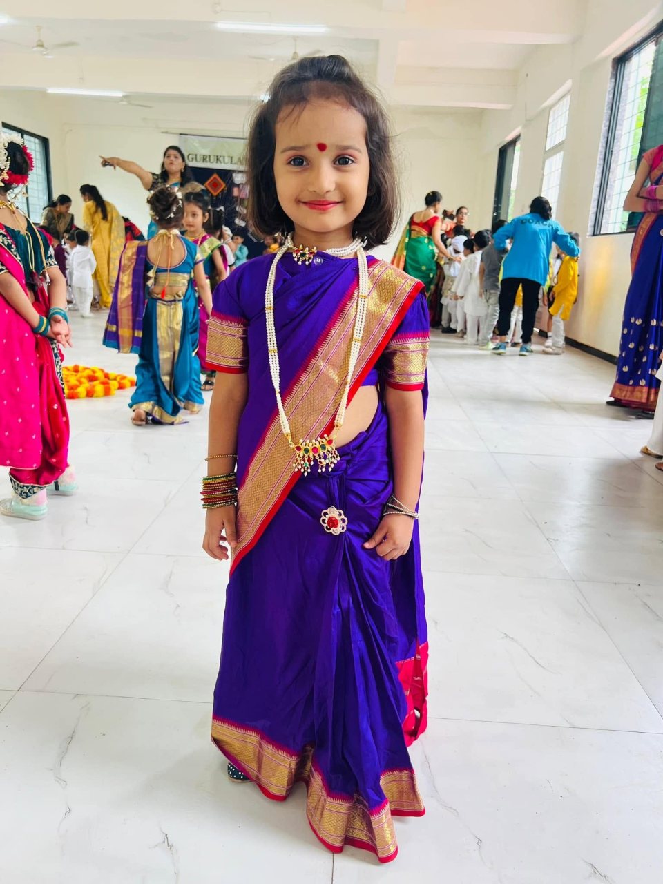 A nauvari saree for the procession