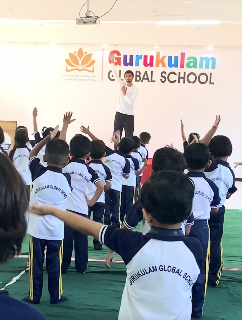 Hands up for the warm-up in the hall
