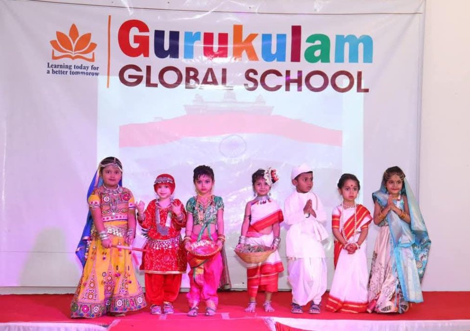 Pre-primary children in traditional dress