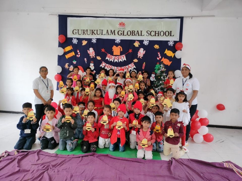Christmas celebration in the school hall