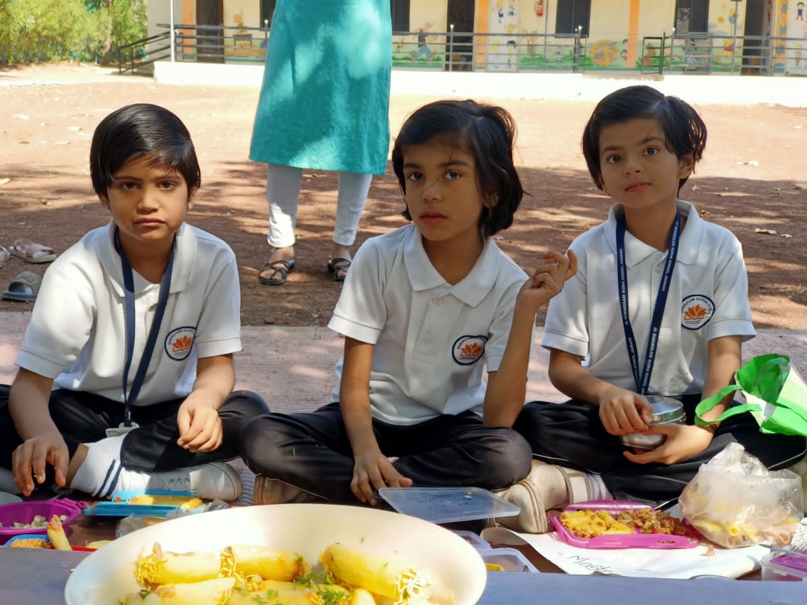 Three friends with their sandwiches