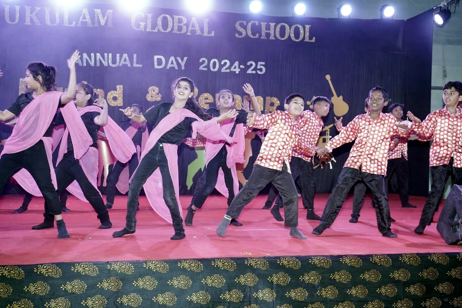 Senior students in the opening dance of Rewind and Revamp