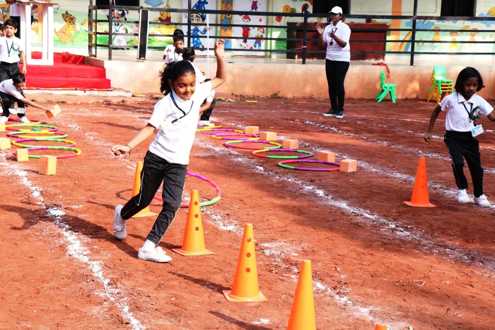 The hoop course at Sports Day 2019-20