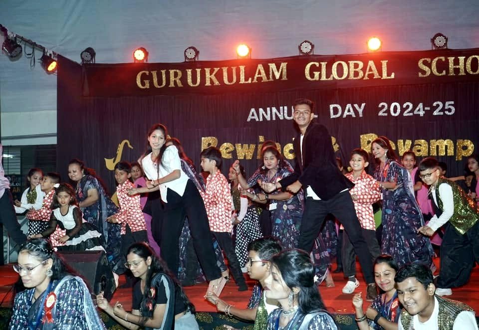 Teachers join the students for the finale