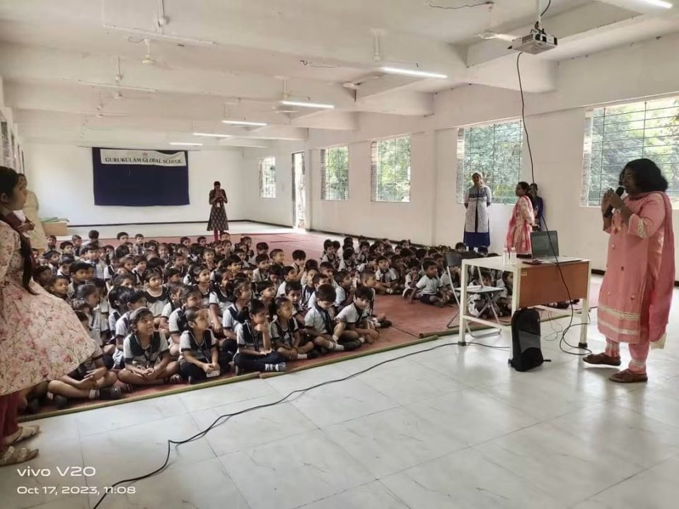 The whole school in the hall for the session