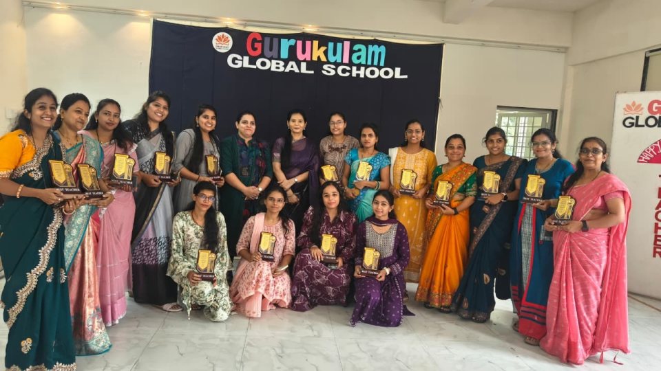 Teachers in Diwali colours